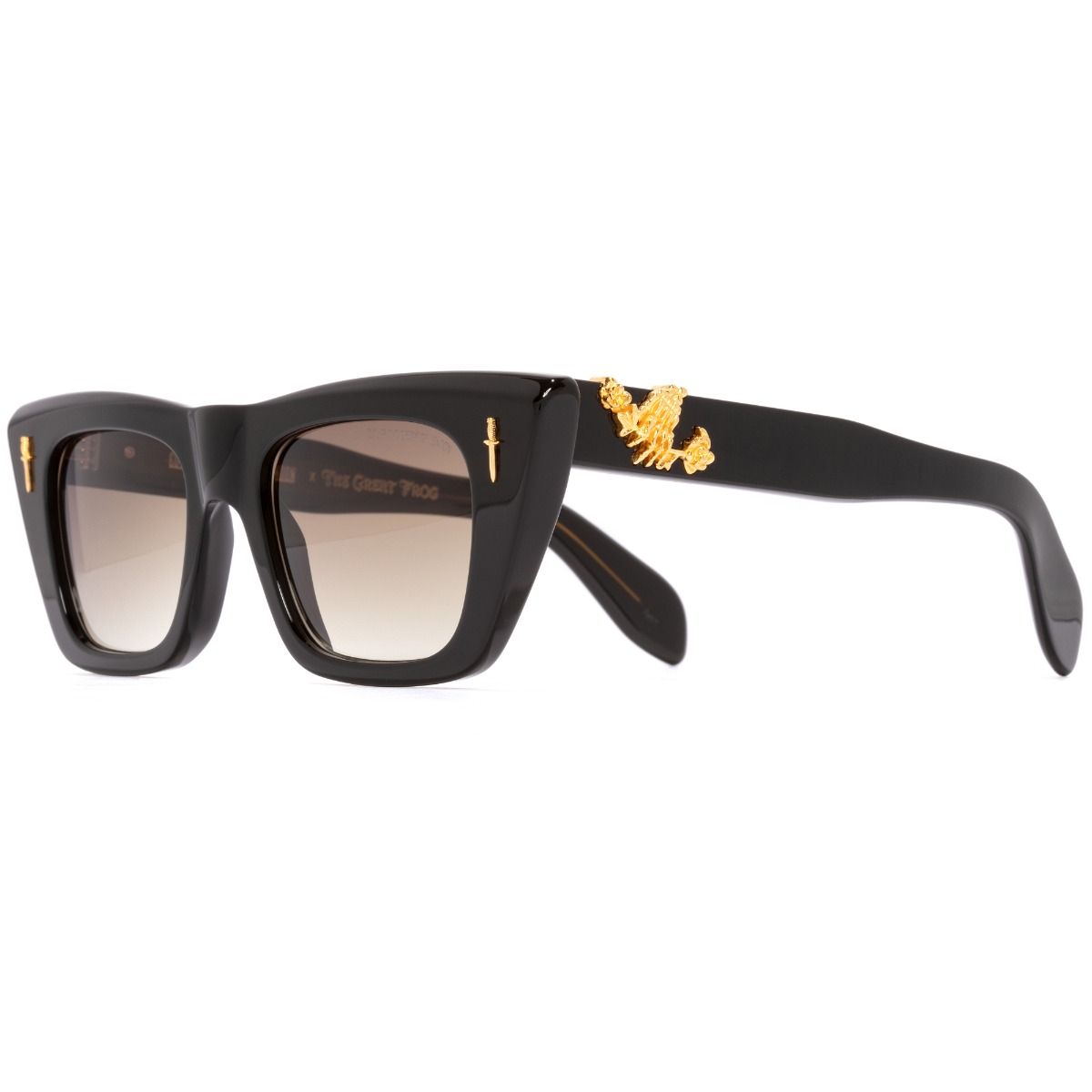 The Great Frog Love And Death Limited Edition Cat Eye Sunglasses-Black Gold