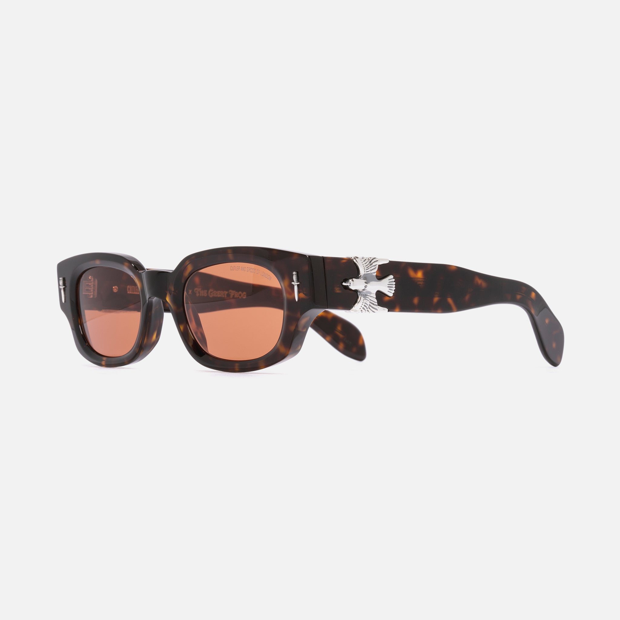 The Great Frog Soaring Eagle Rectangle Sunglasses-Havana