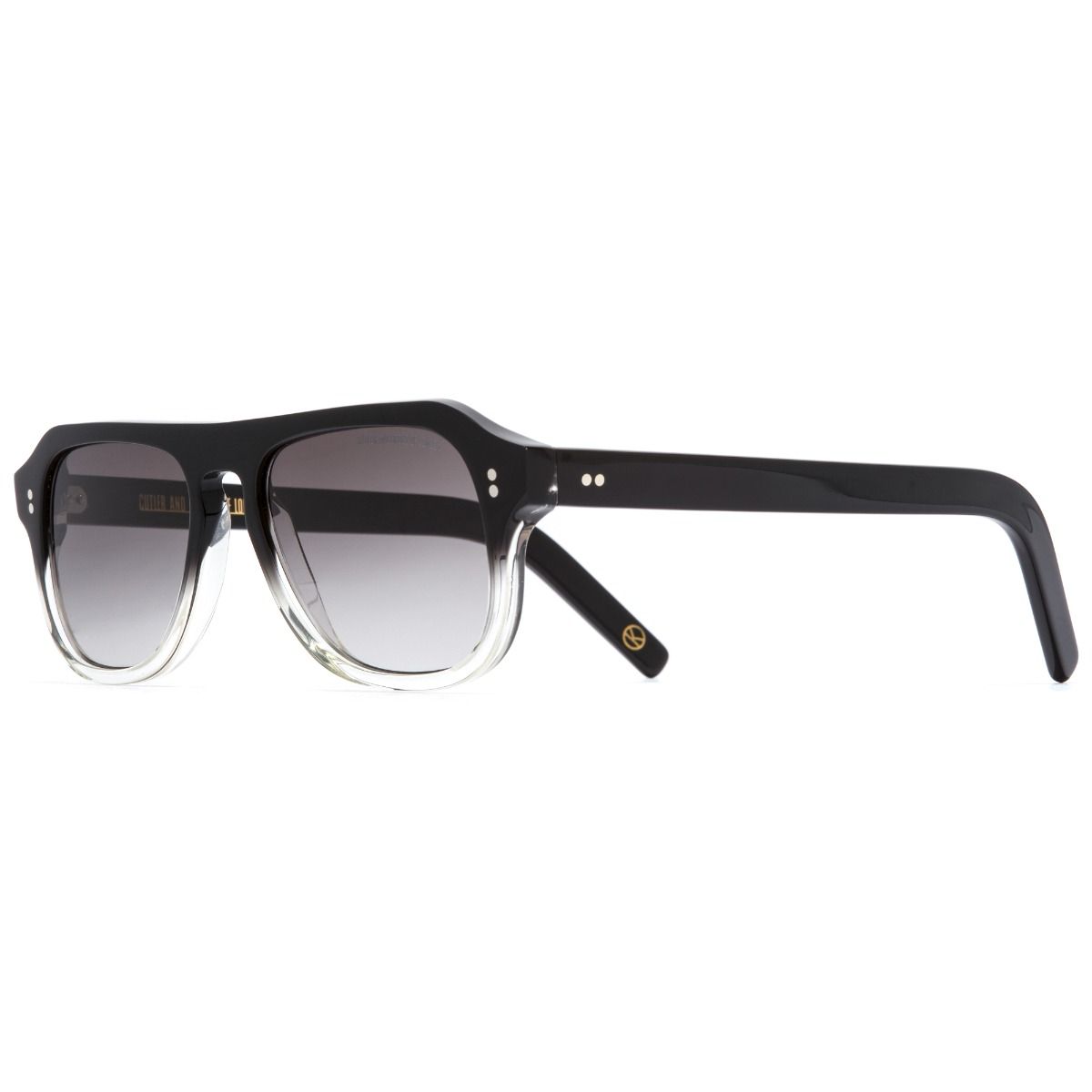 0822V2 Kingsman Aviator Sunglasses-Black To Clear Fade